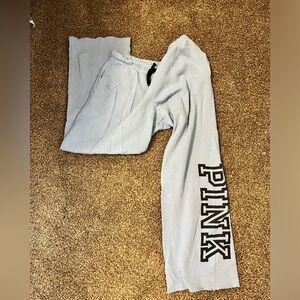 PINK brand, baby blue colored boyfriend sweats. Size large.